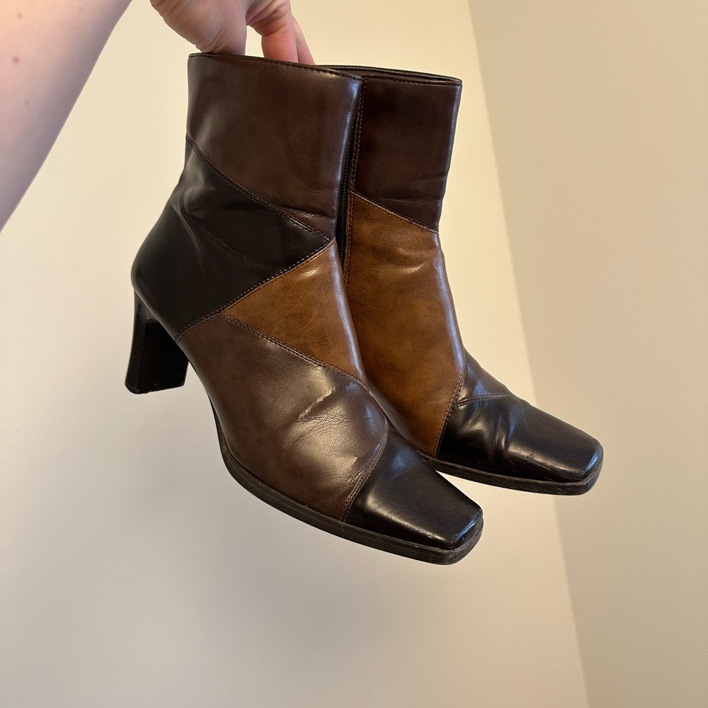VINTAGE PATCHWORK SQUARE TOE BOOTS